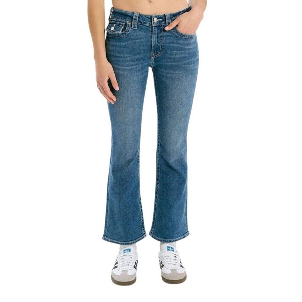 True Religion Womens/Ladies Flap Pocket Flared Jeans / Medium Blue